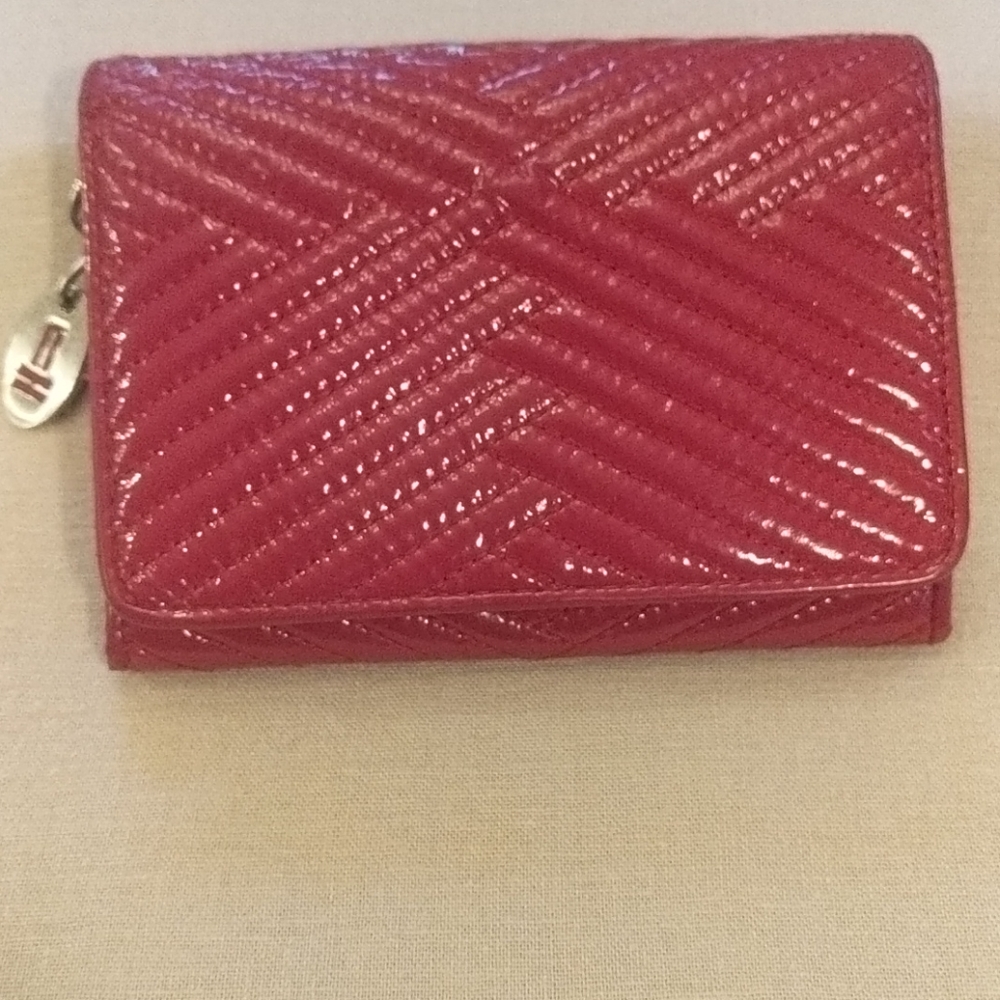 Cole Haan Patent Quilted Red Wallet